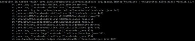 Unsupported major.minor version - JMeter Java version Distributed