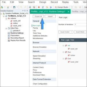 Export/Import Runtime Settings in LoadRunner | Default Time