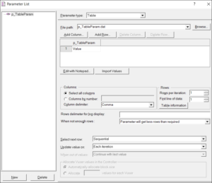LoadRunner Parameter Type - File | Date/Time | Random | XML