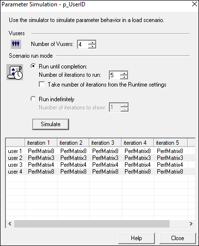 LoadRunner Parameter Settings