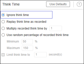 LoadRunner - Runtime Settings - Ignore Think time