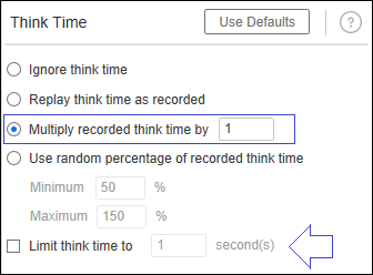 LoadRunner - Runtime Settings - Multiply Recorded Think Time