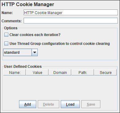 JMeter - HTTP Cookie Manager