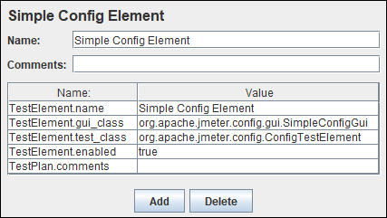 JMeter - Simple Config Element