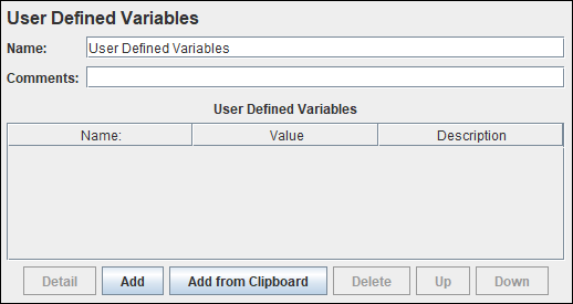 JMeter - User Defined Variables