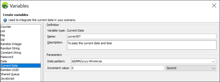 NeoLoad - Current Date Variable - How to pass current timestamp