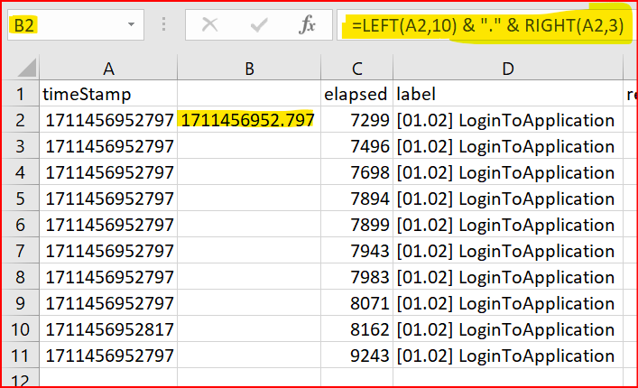 Epoch Unix Time To Date Time Through Excel PerfMatrix